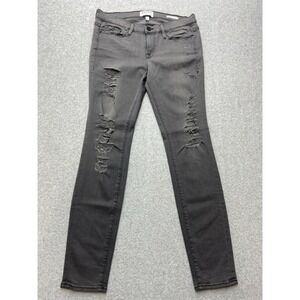 Frame Jeans Womens 30x29 Gray Le‎ Skinny De Jeanne Medium Wash Distressed Tag 29